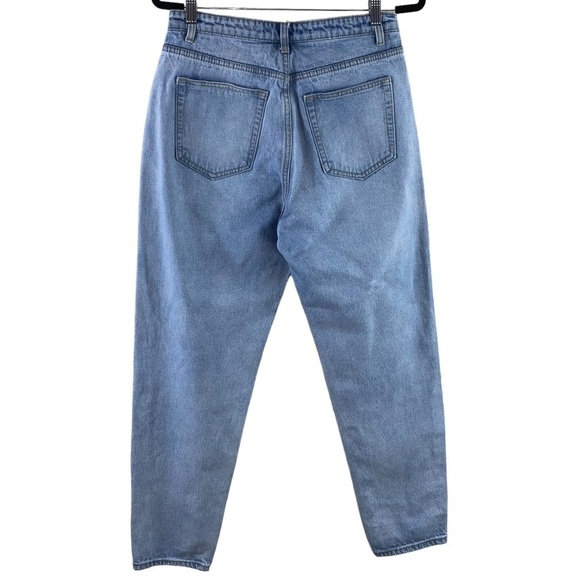 Pretty Little Thing Vintage Wash High Rise Barrel Leg Mom Denim Jeans Size 8 - Picture 3 of 11